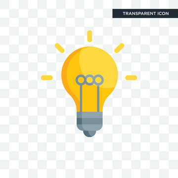 Light bulb vector icon isolated on transparent background, Light bulb logo design