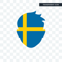 Sweden vector icon isolated on transparent background, Sweden logo design