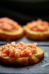 a sandwich with  salmon