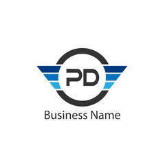 Initial Letter PD Logo Template Design