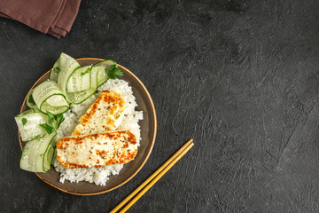 Tofu Steak with Rice