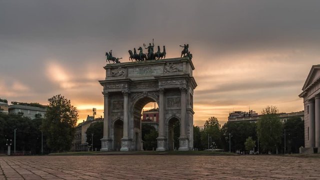 arco della pace sempione park milano time lapse