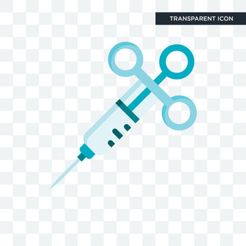 Syringe Vector Icon Isolated On Transparent Background, Syringe Logo Design