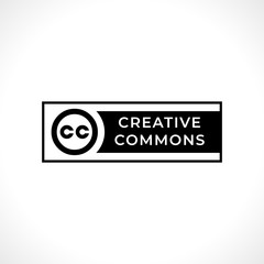 Creative commons rights management simple black sign