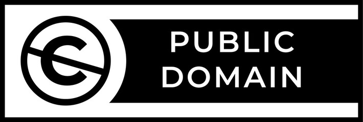 Public domain sign with crossed out C letter icon in a circle.