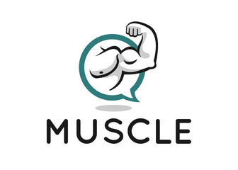 Muscle logo design for fitness forum or blog