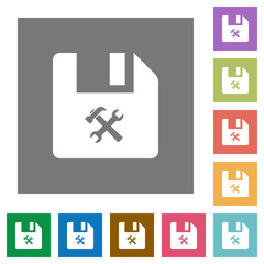 File tools square flat icons