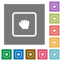 Grab object square flat icons