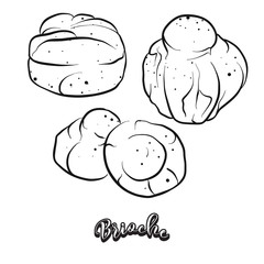 Hand drawn sketch of Brioche bread