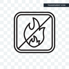 No fire vector icon isolated on transparent background, No fire logo design