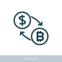 Bitcoin to dollar exchange icon