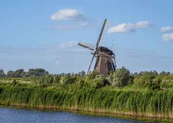 Windmill in Kinderdijk, UNESCO World Heritage Site, South Holland, The Netherlands