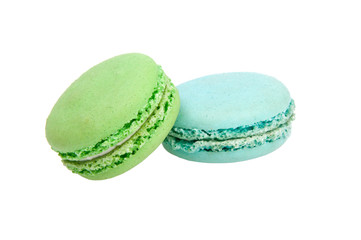 colorful macaroons isolated on the white background