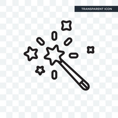 Magic wand vector icon isolated on transparent background, Magic wand logo design