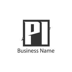 Obraz premium Initial Letter PI Logo Template Design