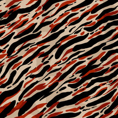 Seamless abstract pattern art. Texture with Hand Painted Crossing Brush Strokes for Print. Animal fur texture background. Modern graphics.