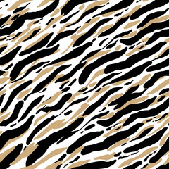 Seamless abstract pattern art. Texture with Hand Painted Crossing Brush Strokes for Print. Animal fur texture background. Modern graphics.