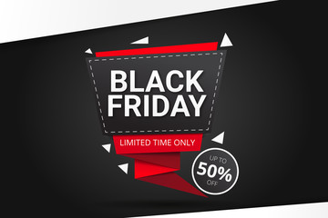 Black friday sale banner. Vector illustration