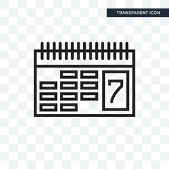 Calendar vector icon isolated on transparent background, Calendar logo design