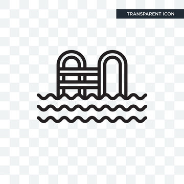 Swimming pool vector icon isolated on transparent background, Swimming pool logo design