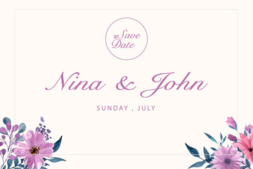 Save the date invitation card. Modern design template with elements. Modern trend colors. Vector elements. Eps 10