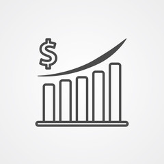 Graph vector icon sign symbol