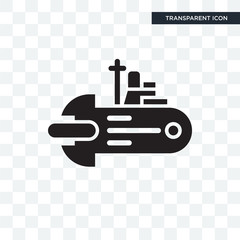 Submarine vector icon isolated on transparent background, Submarine logo design