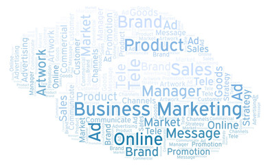 Obraz premium Word cloud with text Business Marketing.