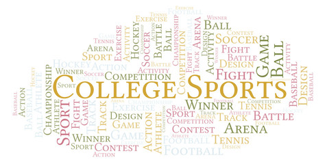 Obraz premium College Sports word cloud.
