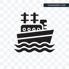Obraz na płótnie Canvas Ship vector icon isolated on transparent background, Ship logo design