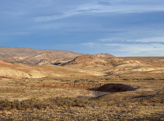 Fototapeta na wymiar Landscape seen from Ruta 40 near Perito Moreno Town, Santa Cruz Province, Patagonia, Argentina