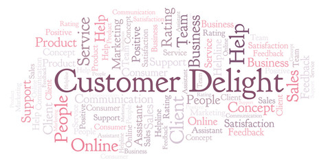 Customer Delight word cloud.
