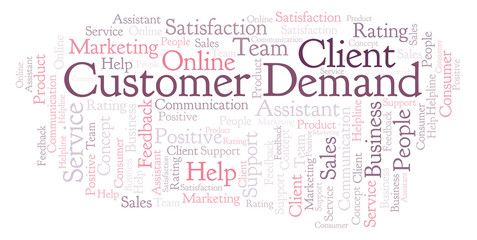 Obraz premium Customer Demand word cloud.