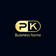 Initial Letter PK Logo Template Design