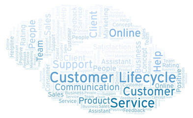 Obraz premium Customer Lifecycle word cloud.