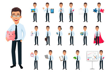 Handsome businessman in office style clothes