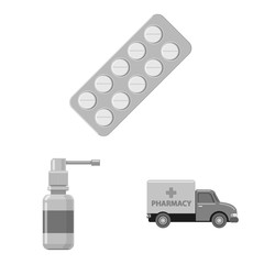 Isolated object of pharmacy and hospital symbol. Collection of pharmacy and business vector icon for stock.
