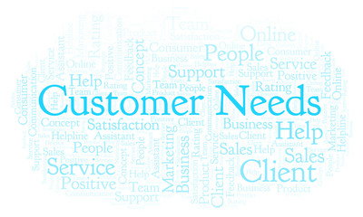 Obraz premium Customer Needs word cloud.
