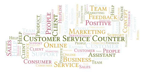 Obraz premium Customer Service Counter word cloud.