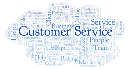 Customer Service word cloud.