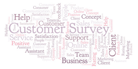 Obraz premium Customer Survey word cloud.