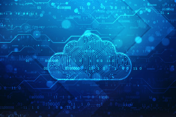 2d illustration of Cloud computing, Cloud Computing Concept
