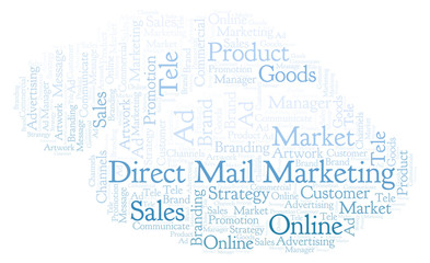 Word cloud with text Direct Mail Marketing.