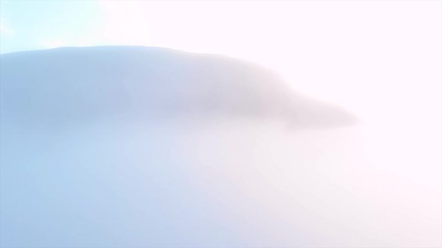 Flying towards mountain 