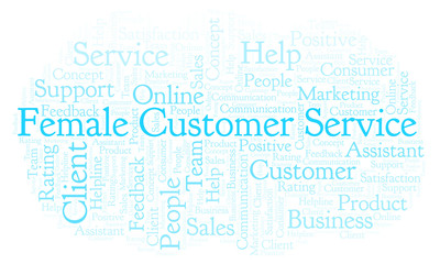 Female Customer Service word cloud.