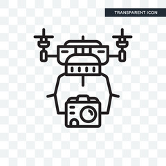 Drone vector icon isolated on transparent background, Drone logo design