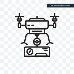 Drone vector icon isolated on transparent background, Drone logo design