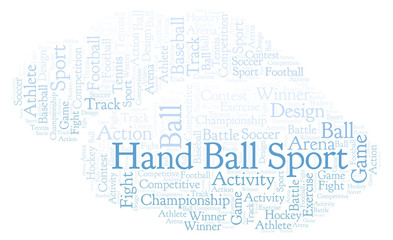 Fototapeta na wymiar Hand Ball Sport word cloud.