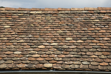 Dach mit Schindeln, Rheinland-Pfalz, Deutschland