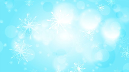 Naklejka na ściany i meble Abstract blue and white bokeh Christmas background